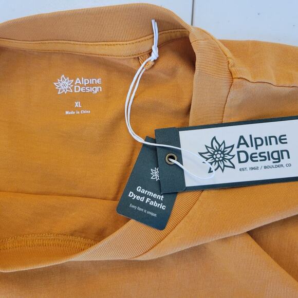 Alpine Design Tee Mens XL SS Crew Graphic Hallet Peak Hike Organic Cotton UPF 30 - Picture 4 of 6